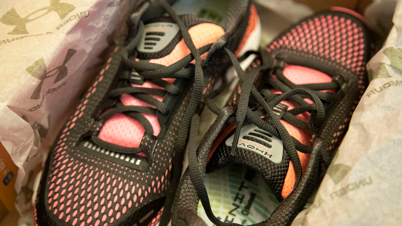 Only the right shoe contains a sensor.